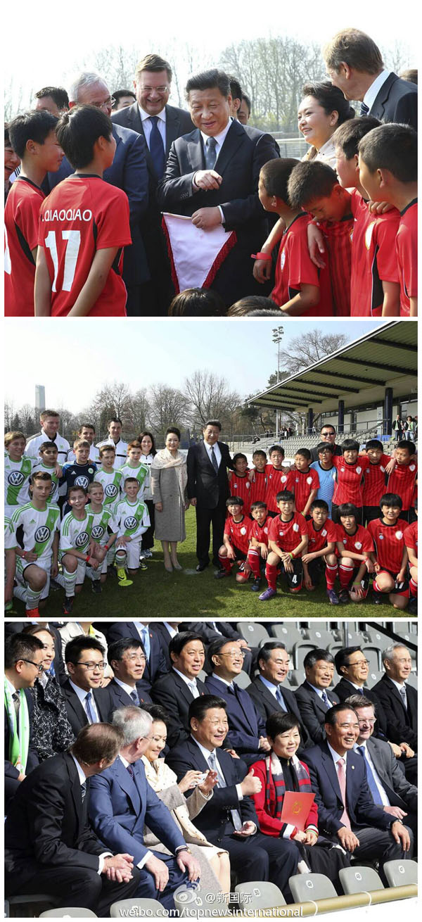習(xí)近平看望足球少年:希望你們成為國際球星(圖)